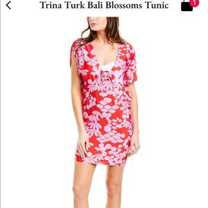 Trina Turk Bali Blossom Stretch SZ L Red Floral